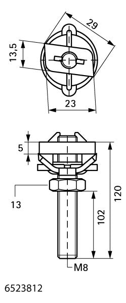WALRAVEN Hammerfix RapidRail ev M8x120 mit Klemmfeder - für RapidRail