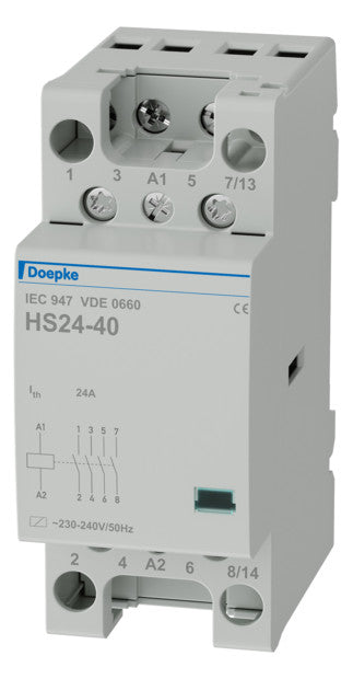 DOEPKE Installationsschütz 24A 230V/AC HS 2-230AC/24-40 440V/AC 4S 1500W/AGL