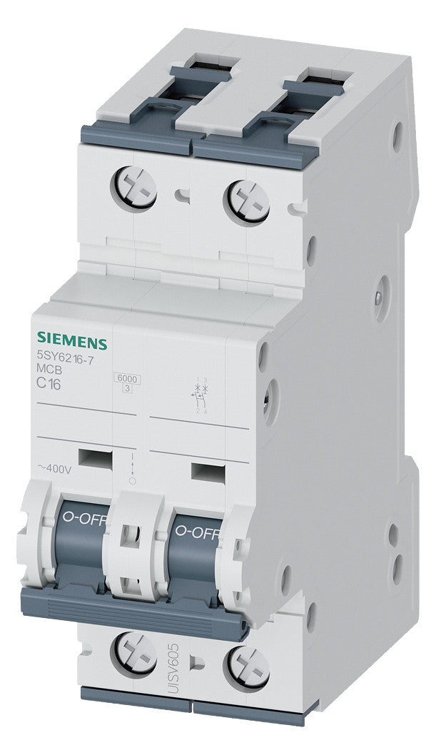 SIEMENS Leitungsschutzschalter UC C 16A 5SY6216-7 1+N 400V 2TE 50Hz IP20