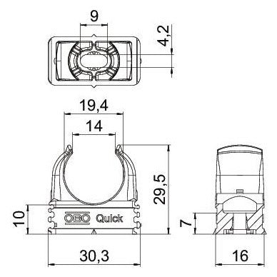 BETTERMANN Rohrschelle  14-19,4mm kompl Quick 2955 M20 Kst anreihb Schraubl gr