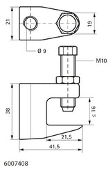 Walraven Trägerklammer Modell C V4A 41,5x38, A < 16, 9mm, Schraube M10 | 6007408