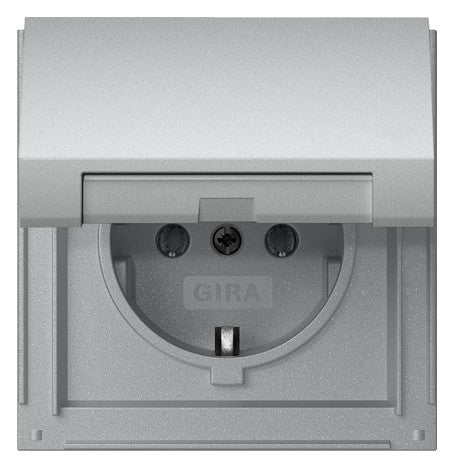 GIRA Steckdose 1f alu UP Klappd IP44 TX_44 445465