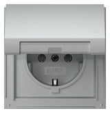 GIRA Steckdose 1f alu UP Klappd IP44 TX_44 445465