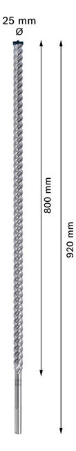BOSCH-EW Hammerbohrer  25mm SDSmax MAX-8X 800/920mm f.Beton