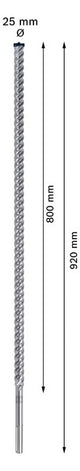BOSCH-EW Hammerbohrer  25mm SDSmax MAX-8X 800/920mm f.Beton