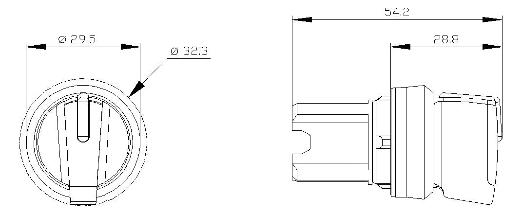 SIEMENS Knebelschalter 3stuf bel.b rnd 3SU1002-2BL10-0AA0  22,3mm