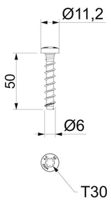 BETTERMANN Betonschraube  6x50mm ST g/vz MMS+ P 6x50 Halbrund TX Bohrloch: 5mm