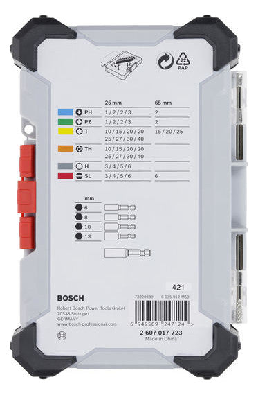 BOSCH-EW Bit-Set 43St Magnethalter 5xPH 43PC EXH SET W/ 5xPZ 19xTX 5xSchlitz