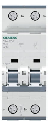 SIEMENS Leitungsschutzschalter UC C 16A 5SY4216-7 2p 400V 2TE 50Hz IP20