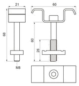 Walraven Gitterbefestigung Yeti fv 12tlg. Verschraubungsset M8 | 67699000