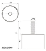 Walraven Schwingungsdämpfer VibraTek SB-M 1x AG M12 60x77mm 1690N | 2801701690