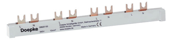 DOEPKE Phasenschiene 1ph 17,5mm 212mm B G12TE-1/N/S-10 10qmm 100A Gabel isol
