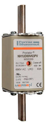 MERSEN NH-Sicherungseinsatz 63A NH1 aR NH1UD69V63PV 690VAC Kombik