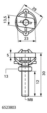 WALRAVEN Hammerfix RapidRail ev M8x30 mit Klemmfeder - für RapidRail