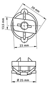 WALRAVEN Schiebemutter RapidRail M10 29x29x15 ev - für Schienen RapidRail