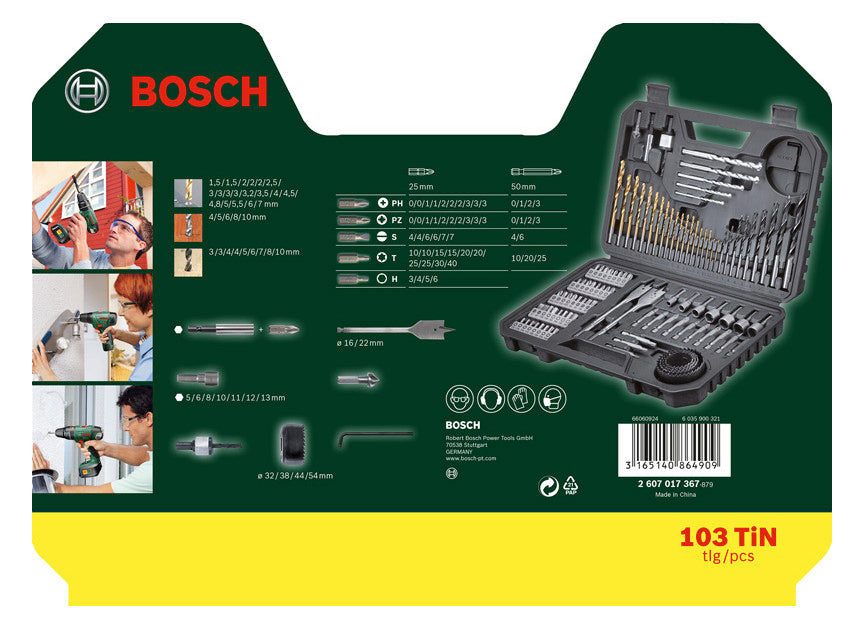 BOSCH-EW Werkzeugset 103tlg Bohrer Box 2607017367 11xHolzbohr 19xHSS