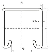 Walraven Montageschiene RapidStrut 6m C-Profil Edelst. 1.4404 V4A 41x41 2,5mm | 6507647