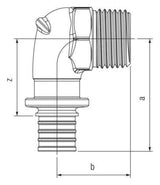 Rehau Winkelübergang mit AG RX+ 20 mm x R 1/2 | 14563481001