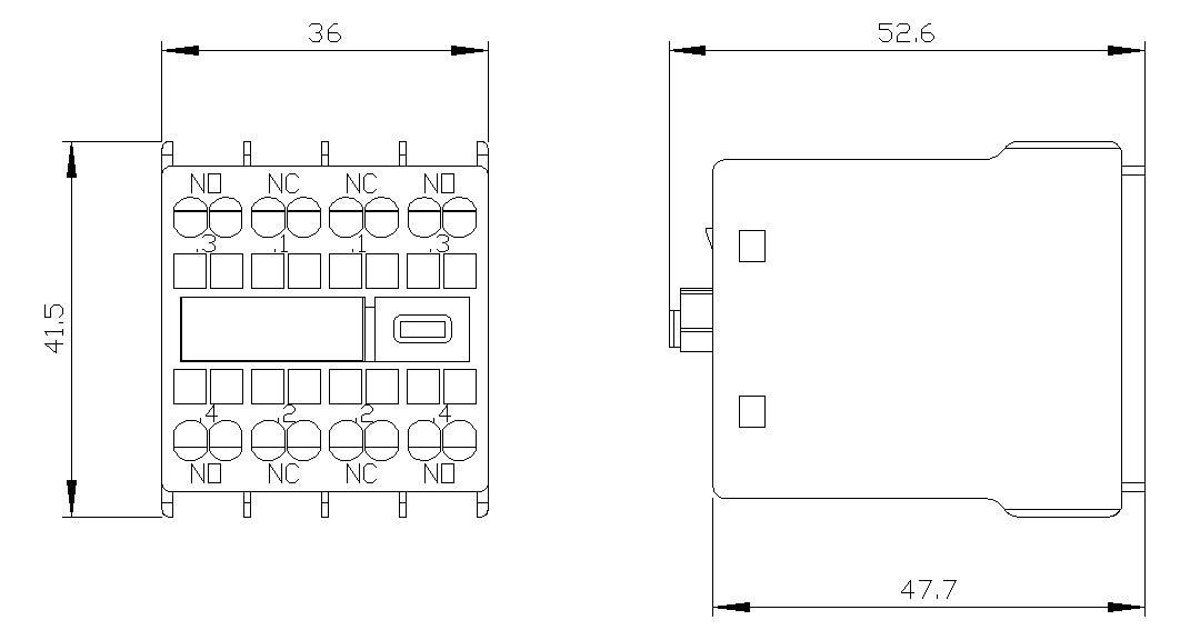 SIEMENS Hilfsschalterblock 2S 2Ö 6A/AC 3RH2911-2FA22 Frontbef Federzug