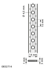 WALRAVEN Montageband kunststoffummantelt 14x3,0 10m gleichm. Lochbild (4,5)
