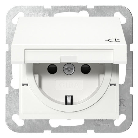 GIRA Steckdose 1f rws mt UP m.BS Klappd System 55 475427 IP20
