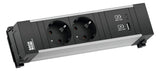 BACHMANN Steckdosenleiste 2f alu 2xUSB 916.501 0,2m 35° IP20 1,5qmm