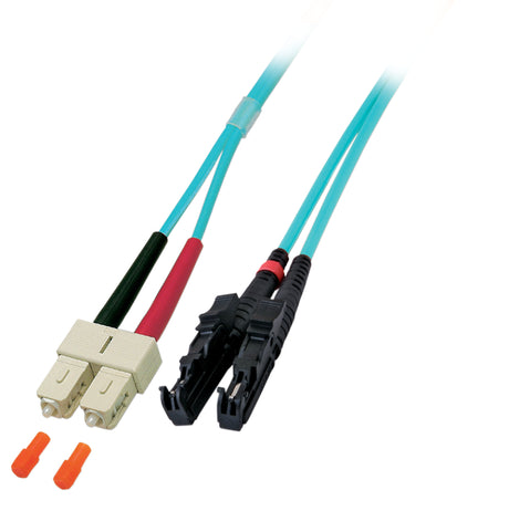 Duplex Patchkabel E2000®-SC OM3 2m LSZH 3mm aqua - O0953.2