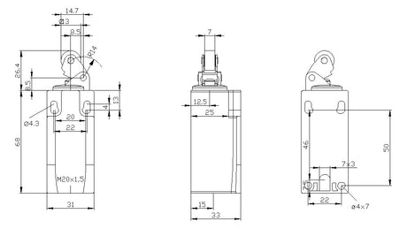 SIEMENS Einzelpositionsschalter 1S 1Ö 1W 3SE5212-0CE10 Metall Winkelrollenhebel