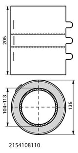 WALRAVEN Brandschutzmanschette Pacifyre MK II für br. Rohr / ged. MSV 110 mm