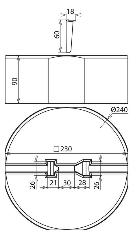 DEHN SE Fangeinrichtung Sockel Keil BES 8.5KG KT10 16 D240 SET beton  240mm