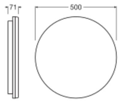 LEDVANCE LED-Anbauleuchte 19-27W 3780lm SF FLAT RD 500 P 27W CPS 3000-4000K ws