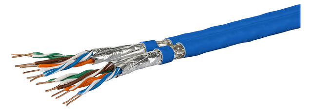 METZ CONNECT LAN-Kabel Cat7A Dca hfr 2x4 1308427B34143 bl TR500 Polyolefine Gefl