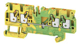 WEIDMÜLLER Schutzleiter-Reihenklemme A4C 2.5 PE 0,5-2,5qmm gn/ge 1Etage TS35