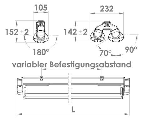 PRACHT LED-Feuchtraumleuchte 76W 4000K APOLLO INDUSTRY 9480295wAPOLLOG2IND 1200