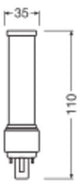 LEDVANCE LED-Röhrenlampe G24d-1 5W 4000K DULUX LED D10 EM & AC MAINS V 5W 84 ws