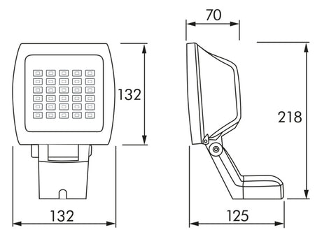 BEG LED-Anbaustrahler 14W Konv 30LEDs ws FL3N-LED weiß 4000K ws 1050lm ws mt Alu