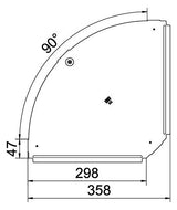 BETTERMANN Deckel Bogen vz Drehriegel RBD 90 300 FS 300x357mm Kabelrinne