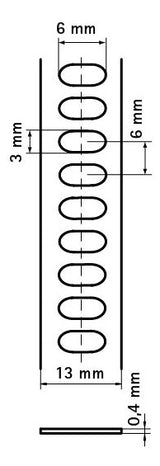 WALRAVEN Lochband IKS-2000 V4A 1.4404 13x0,4mm Rolle 20m für Schilderhalter