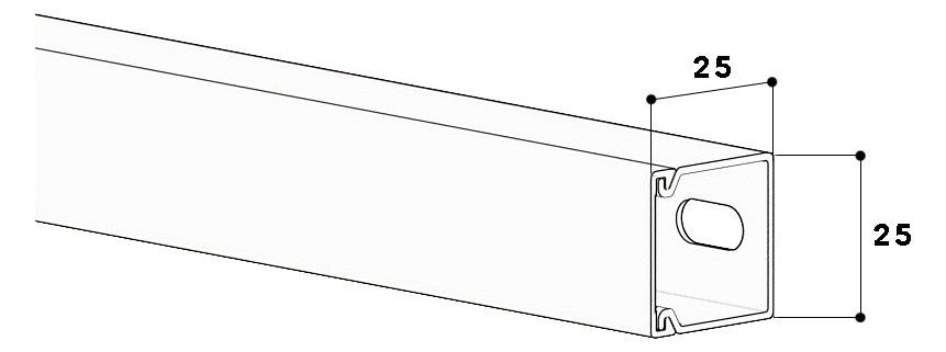 GGK Leitungsführungskanal Kst gr RAL7030 LFG 25x25 25x25x2000mm unbeh