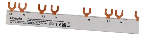 DOEPKE Phasenschiene 3+N 17,8mm 210mm BG4.5.16 16qmm 80A Gabel isol