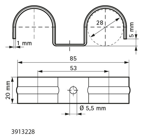 Walraven Befestigungsschelle doppelt ev 28 mm für Fußbodenrohre | 3913228