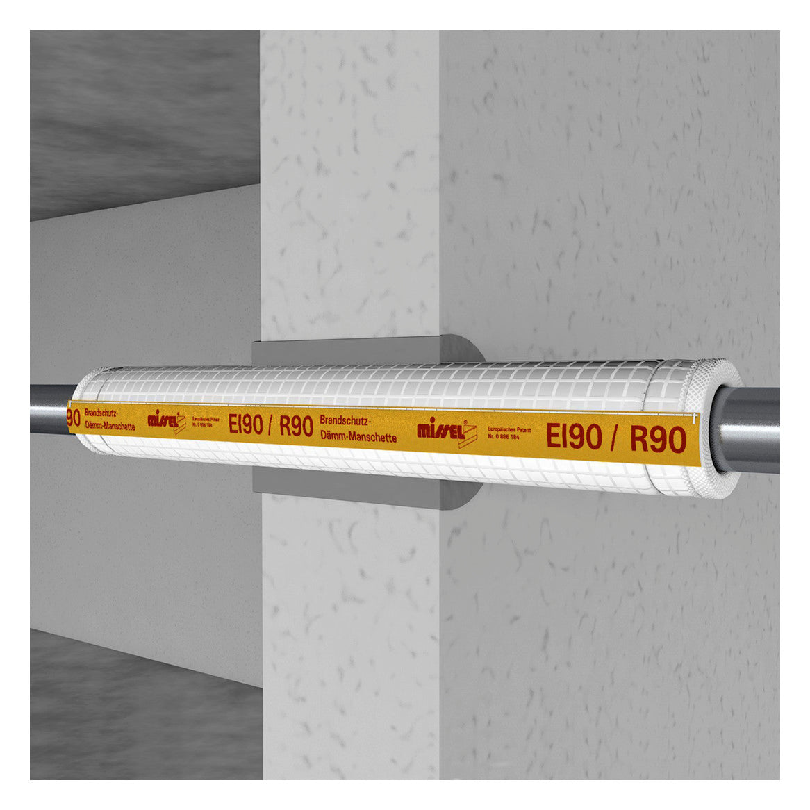 Missel Brandschutz-Dämm-Manschette R90 BL 500 mm, 54 mm, f. Stahl-Rohr | 252-2054
