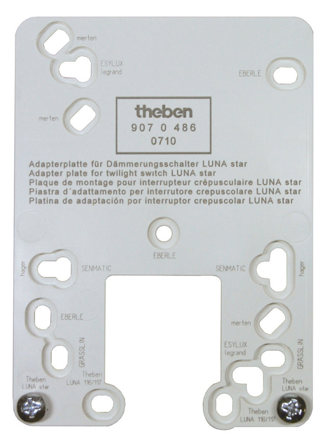 THEBEN Zentralplatte Schalt/Dimm ws mt Adapterplatte LUNA star