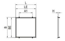 RIDI Einbaurahmen ws ST L654mm B654mm ZBS-ER-EQ 622 H45mm