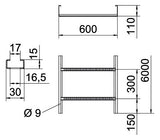 BETTERMANN Kabelleiter 110x600x6000mm WKLG-Serie WKLG 1160 FT Profil ungelocht