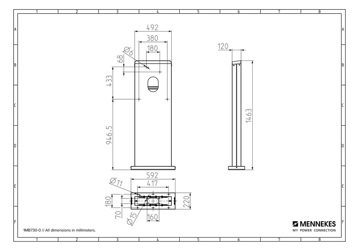 MENNEKES EMOBIL Stele Edelstahlsäule für AMTRON TC