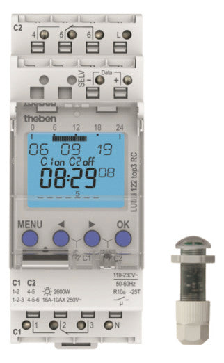 THEBEN Dämmerungsschalter REG 230V EB LUNA 122 top3 EL 2600W/AGL 2300VA/LL