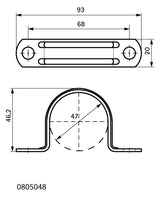 Walraven Rohrband ev 47 mm 1tlg. f. Kabel, Stahl- u. Kunststoffrohr | 0805048