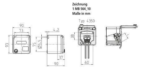MENNEKES Datendose 2f Cat6 IP44 AP RJ45 Cepex 4340 Kst