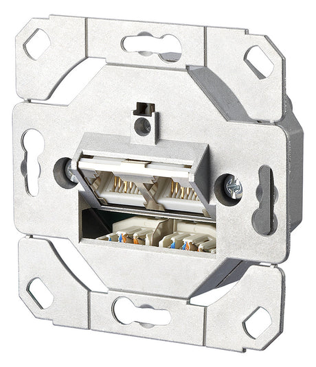 METZ CONNECT Anschlussdose Cat6A 2xRJ45 130C381200-I Kanaleinb schräg LSA